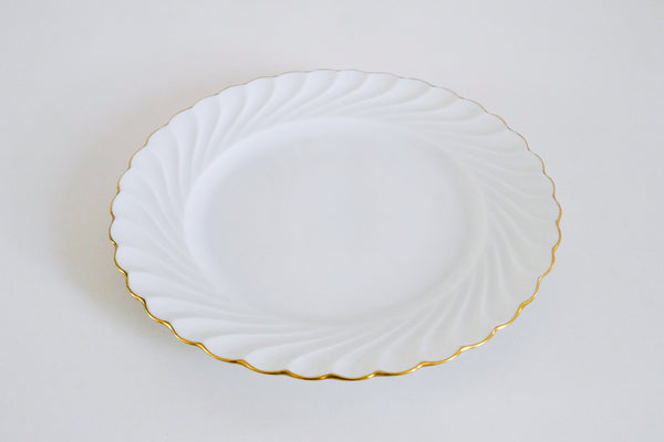Swirl Gold Rimmed Dessert Plate