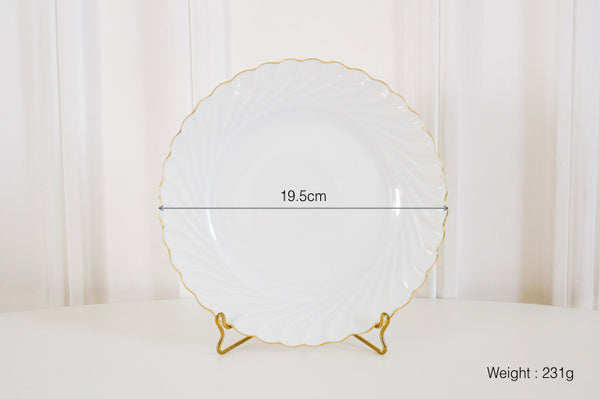 Swirl Gold Rimmed Dessert Plate